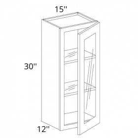 Gray Pearl Pre-Assembled 15x30 Wall Glass Cabinet