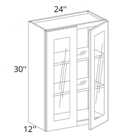 Gray Pearl Pre-Assembled 24x30 Wall Glass Cabinet