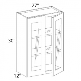 Gray Pearl Pre-Assembled 27x30 Wall Glass Cabinet