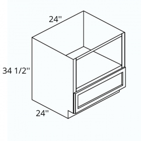 Gray Pearl Pre-Assembled 24'' Base Microwave Cabinet