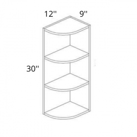 Gray Pearl Pre-Assembled 09x30 Open End Shelf Cabinet