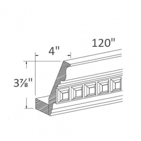 Gray Pearl Pre-Assembled Crown Molding With Base And Dentil Insert