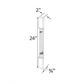 Gray Pearl Pre-Assembled 24'' Split Post