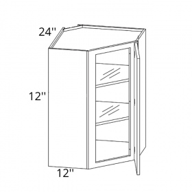 Classic White Pre-Assembled 24x12 Wall Corner Glass Cabinet