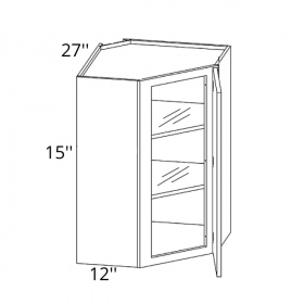 Classic White Pre-Assembled 27x12 Wall Corner Glass Cabinet