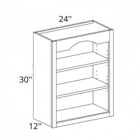 Classic White Pre-Assembled 24x30 Wall Open Shelf Cabinet