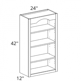 Classic White Pre-Assembled 24x42 Wall Open Shelf Cabinet