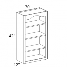 Classic White Pre-Assembled 30x42 Wall Open Shelf Cabinet