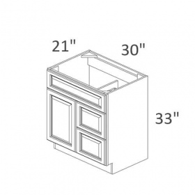 Classic White Pre-Assembled 30x21 Vanity Base Cabinet