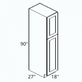 White Cream Pre-Assembled 18x90 Pantry Cabinet