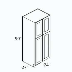 White Cream Pre-Assembled 24x90 Pantry Cabinet