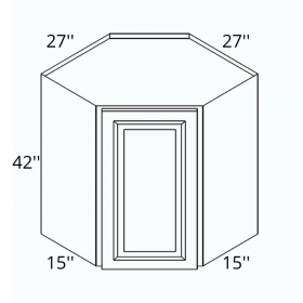 White Cream Pre-Assembled 27x42x15 Wall Corner Cabinet