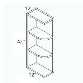 White Cream Pre-Assembled 12x42 Wall End Cabinet