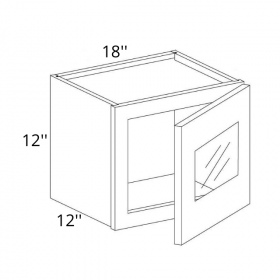 White Cream Pre-Assembled 18x12 Wall Glass Cabinet