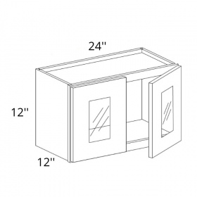 White Cream Pre-Assembled 24x12 Wall Glass Cabinet