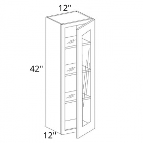 White Cream Pre-Assembled 12x42 Wall Glass Cabinet