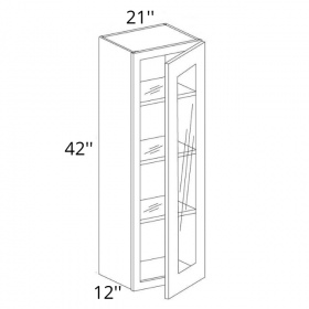 White Cream Pre-Assembled 21x42 Wall Glass Cabinet