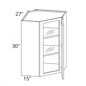 White Cream Pre-Assembled 27x30x15 Wall Corner Cabinet