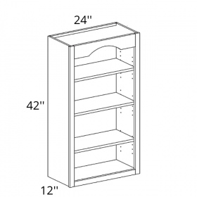 White Cream Pre-Assembled 24x42 Wall Open Shelf Cabinet