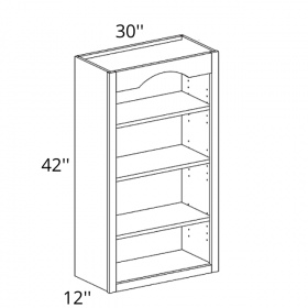 White Cream Pre-Assembled 30x42 Wall Open Shelf Cabinet