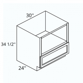 White Cream Pre-Assembled 30'' Base Microwave Cabinet