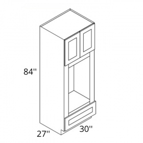 White Cream Pre-Assembled 30x84 Double Oven Cabinet