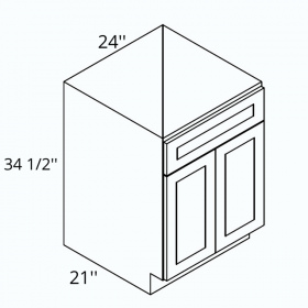 White Cream Pre-Assembled 24 Vanity Base Cabinet