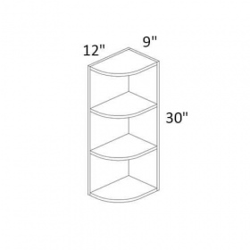 White Cream 09x30 Open End Shelf Cabinet