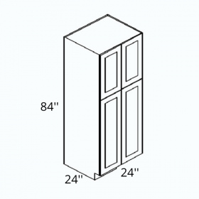Modern White Shaker 24x84 Pantry Cabinet