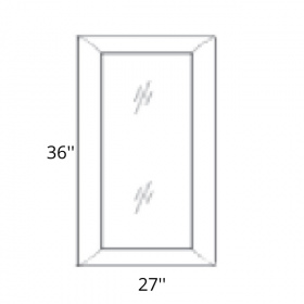 Modern White Shaker 27x36x15 Wall Diagonal Corner Glass Door Only