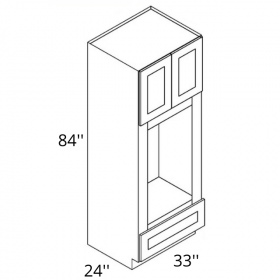 Modern Brown Shaker 33x84 Double Oven Cabinet