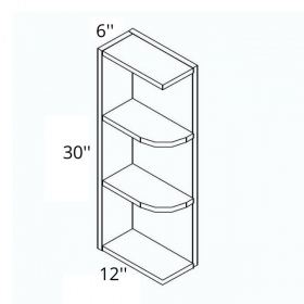 Beige Shaker 06x30 Open End Shelf Cabinet