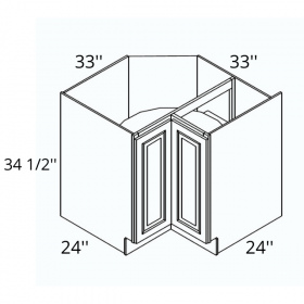 Eucalyptus Lite Grey Pre-Assembled 33 Lazy Susan Base Cabinet