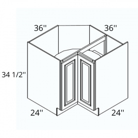 Eucalyptus Lite Grey Pre-Assembled 36 Lazy Susan Base Cabinet