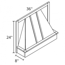 Eucalyptus Greystone Pre-Assembled 36 Range Wood Hood