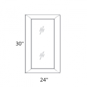 Modern White Shaker Pre-Assembled 24x30 Wall Diagonal Corner Glass Door Only
