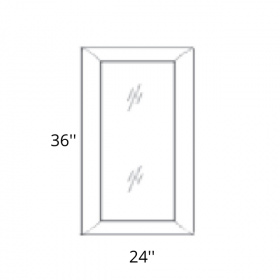 Modern White Shaker Pre-Assembled 24x36 Wall Diagonal Corner Glass Door Only