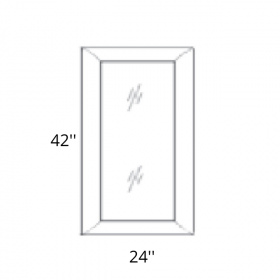 Modern White Shaker Pre-Assembled 24x42 Wall Diagonal Corner Glass Door Only