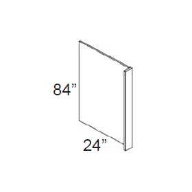 Milano White Pre-Assembled 24x84 Refrigerator End Panel with a 3