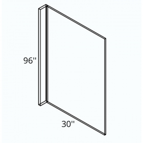 Milano White Pre-Assembled 30x96 Refrigerator End Panel with a 3