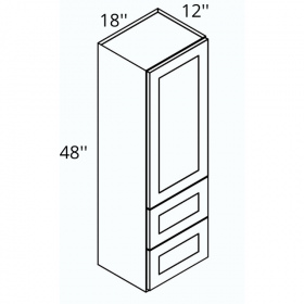 Milano Grey Pre-Assembled 18x48 Wall Cabinet With Drawers