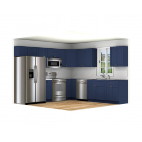 Blue Wave Shaker Pre-Assembled 10x10 Kitchen