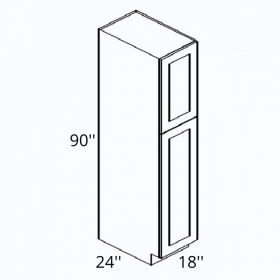 Silver Gray Shaker 18x90 Pantry Cabinet
