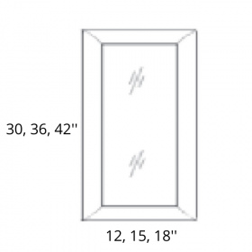 Silver Gray Shaker 15x36'' Glass Door