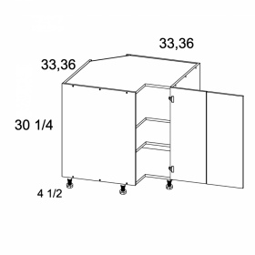 White Gloss Pre-Assembled 33'' Easy Reach Base Cabinet