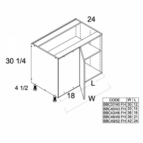 White Gloss Pre-Assembled 30'' Blind Base Cabinet