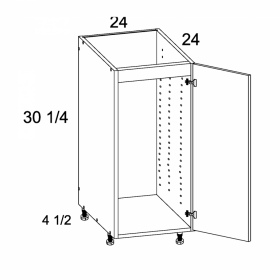 White Gloss Pre-Assembled 24'' Single Door Sink Base Cabinet