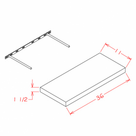 White Gloss Pre-Assembled 36'' Floating Shelf