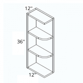 Graphite Shaker 12x36 Open End Shelf Cabinet