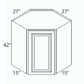 Crystal White 27x42x15 Wall Corner Cabinet